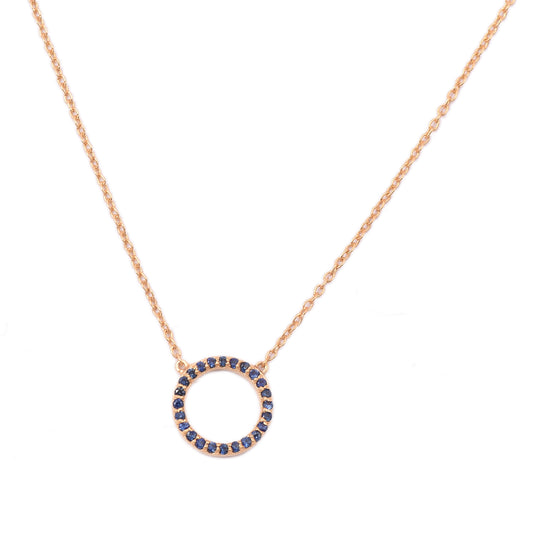 Blue Sapphire Full Circle Necklace