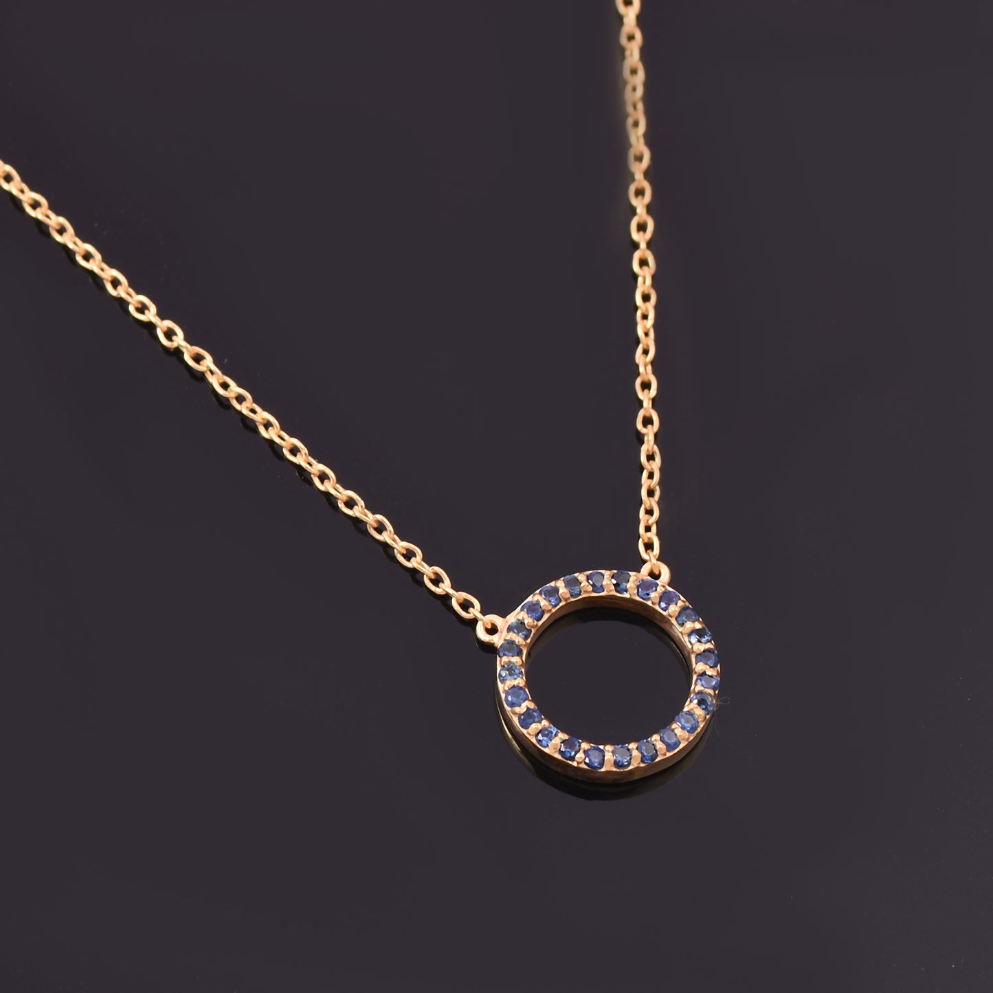Blue Sapphire Full Circle Necklace