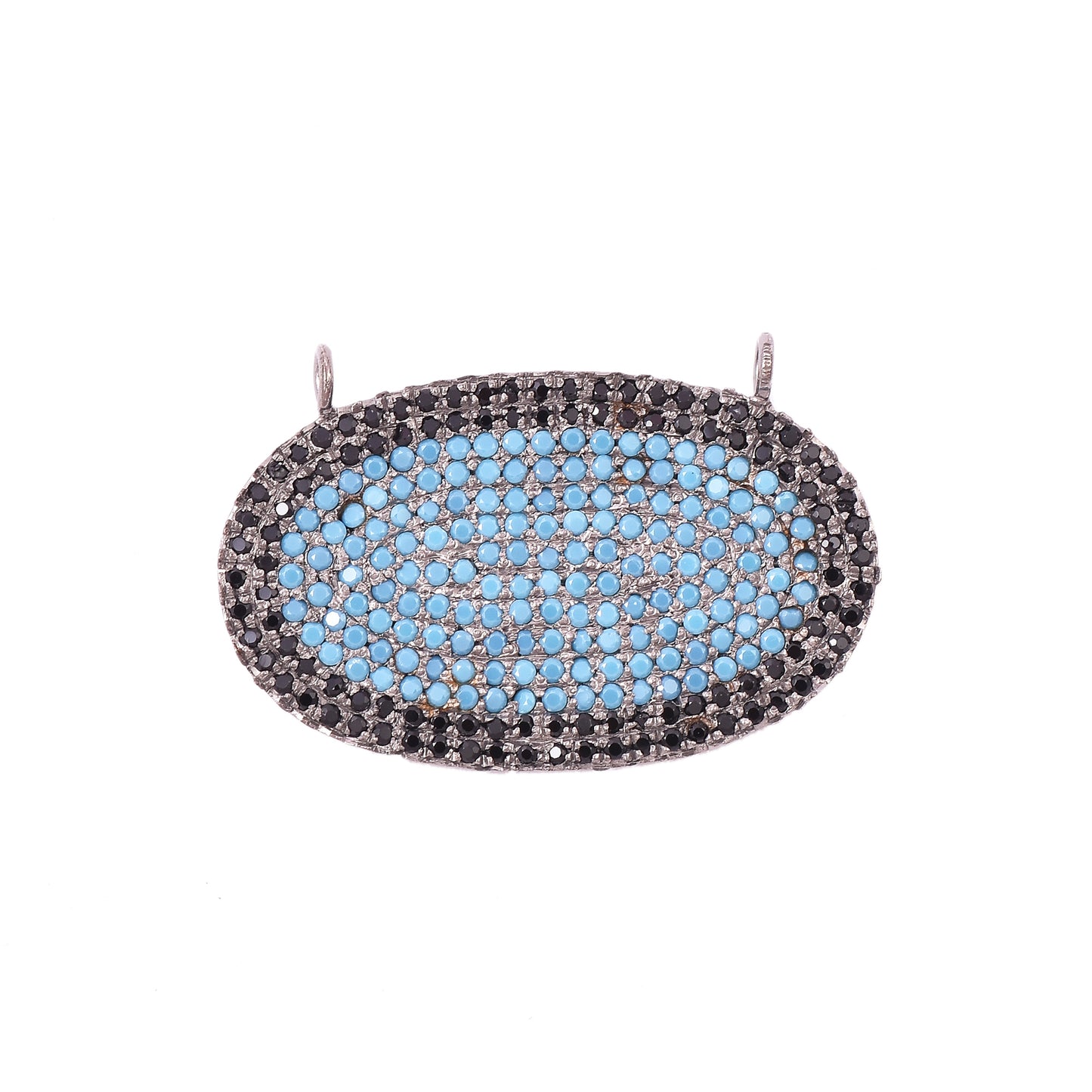 Pave Turquoise Connector Pendant With Spinal