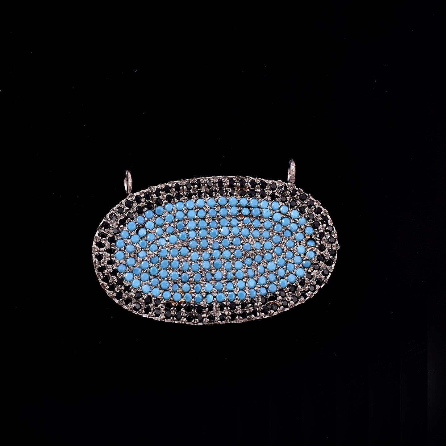 Pave Turquoise Connector Pendant With Spinal