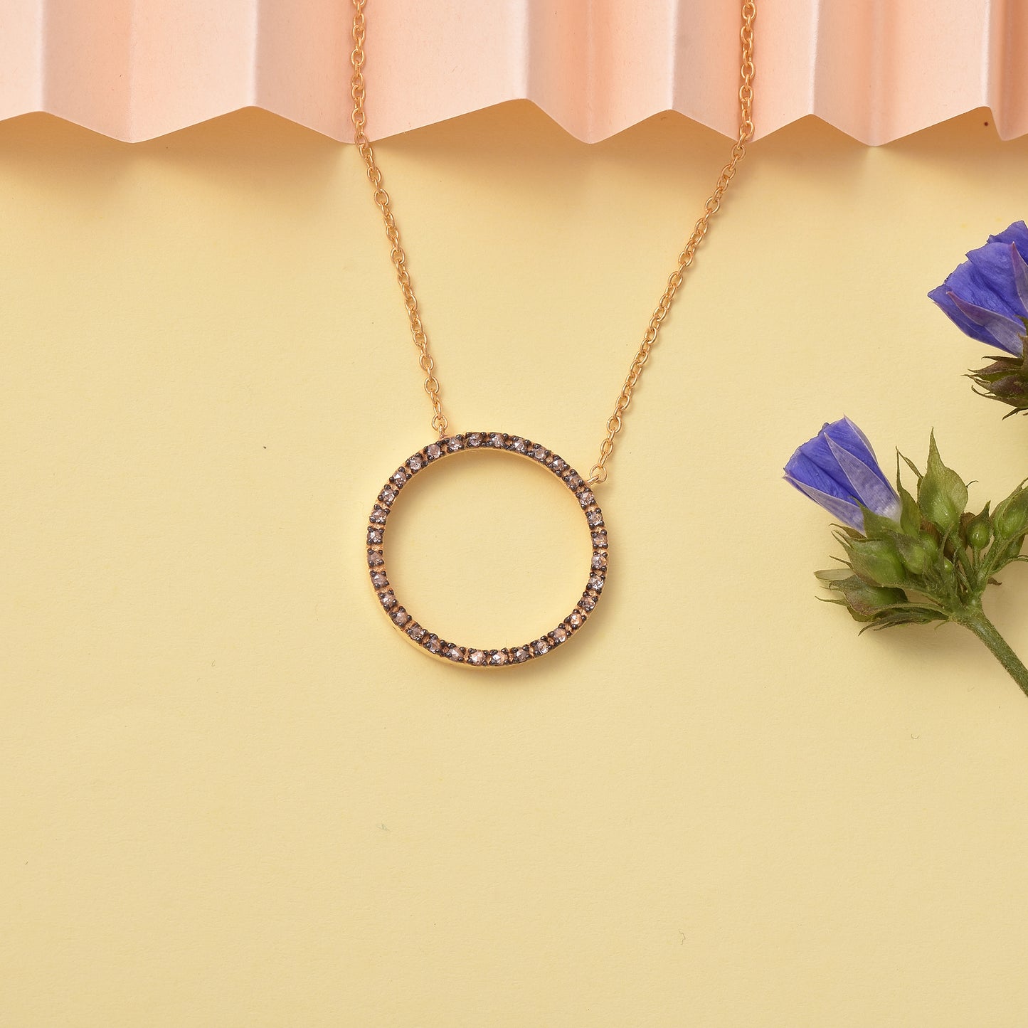 Diamond Circle Pendant Necklace