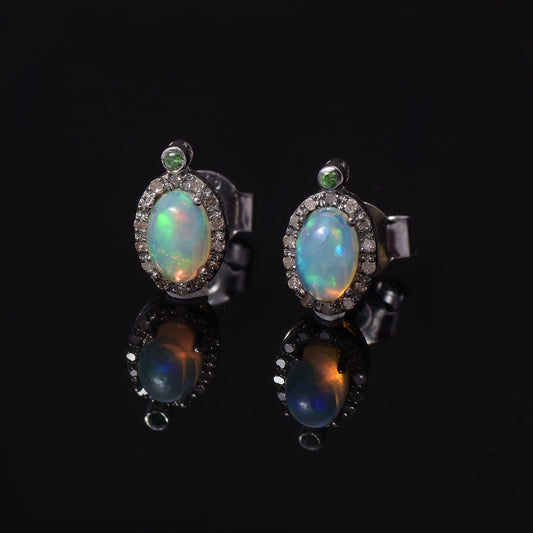 Opal Diamond Studs