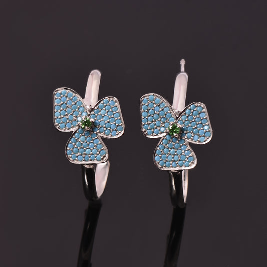 Turquoise & Tsavorite Earrings