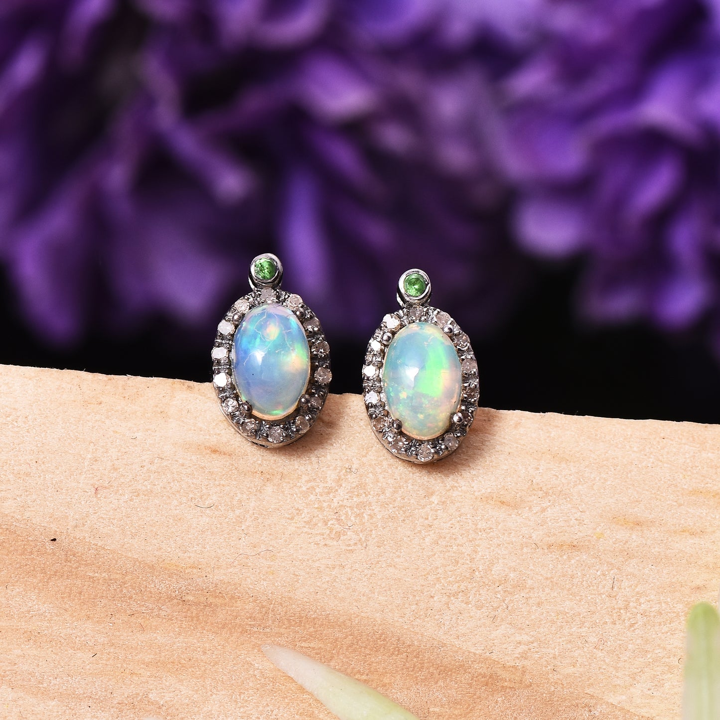 Opal Diamond Studs