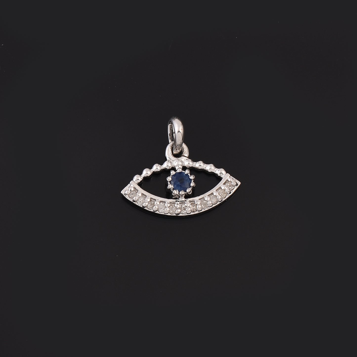 Blue Sapphire Evil Eye Pendant