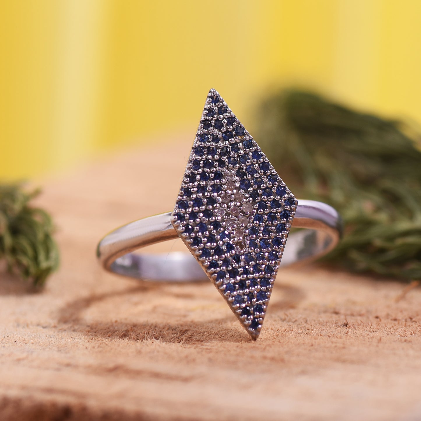 Blue Sapphire & Diamond Ring