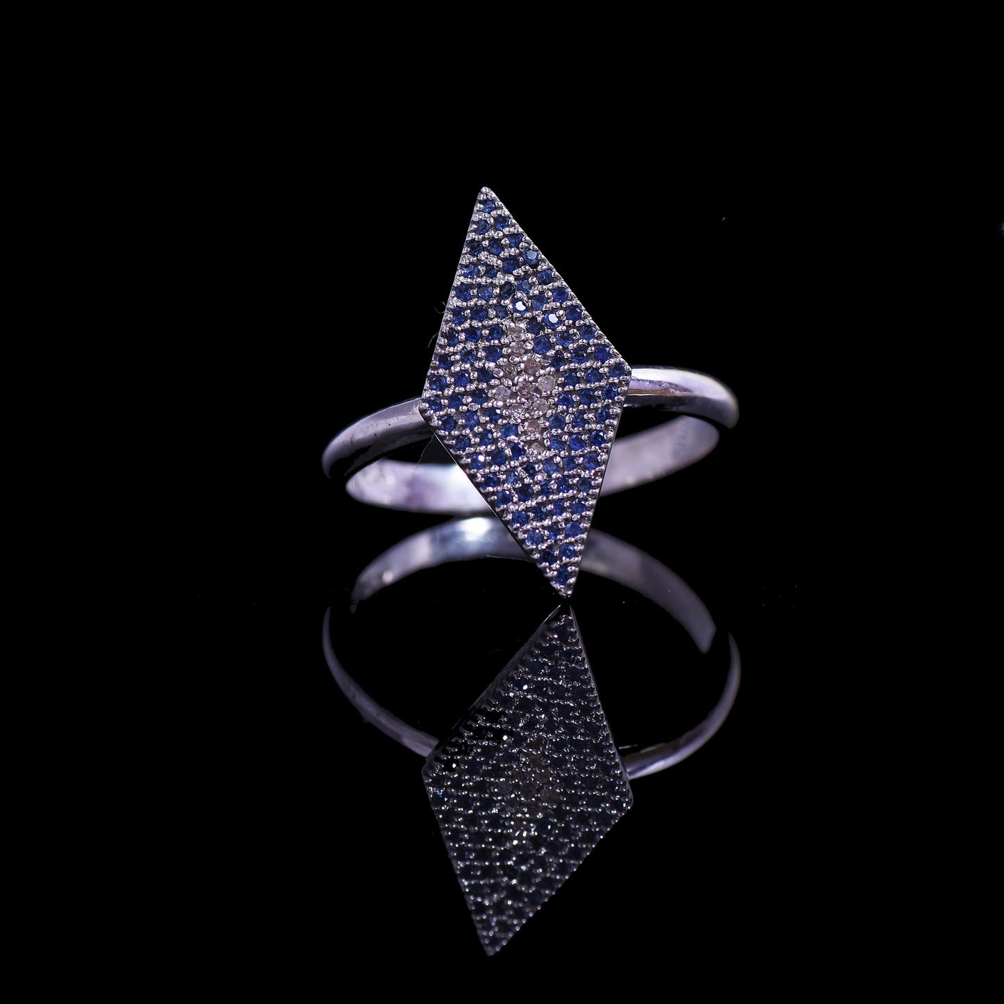 Blue Sapphire & Diamond Ring