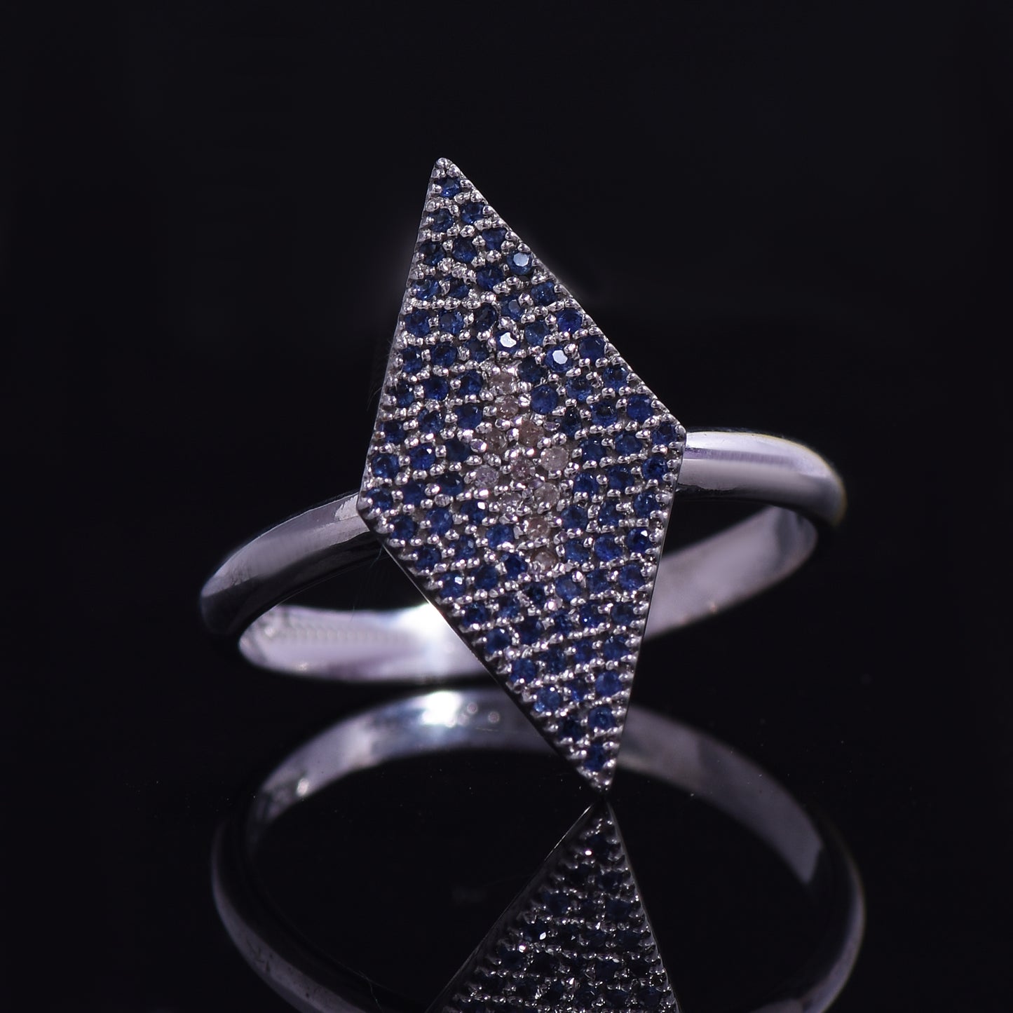 Blue Sapphire & Diamond Ring