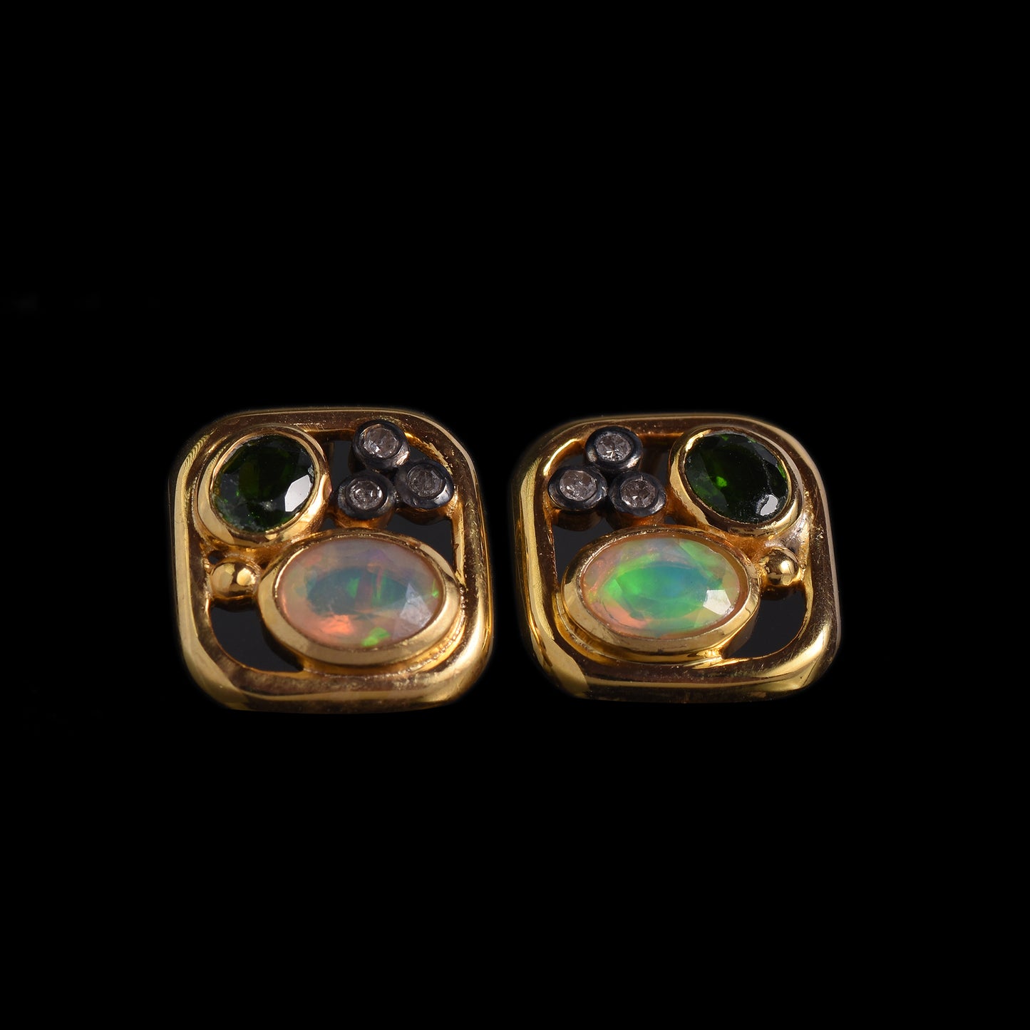 Opal Diamond Studs