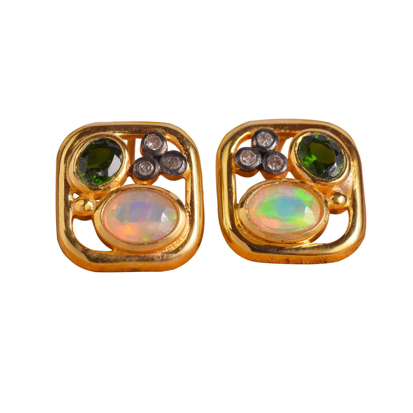 Opal Diamond Studs