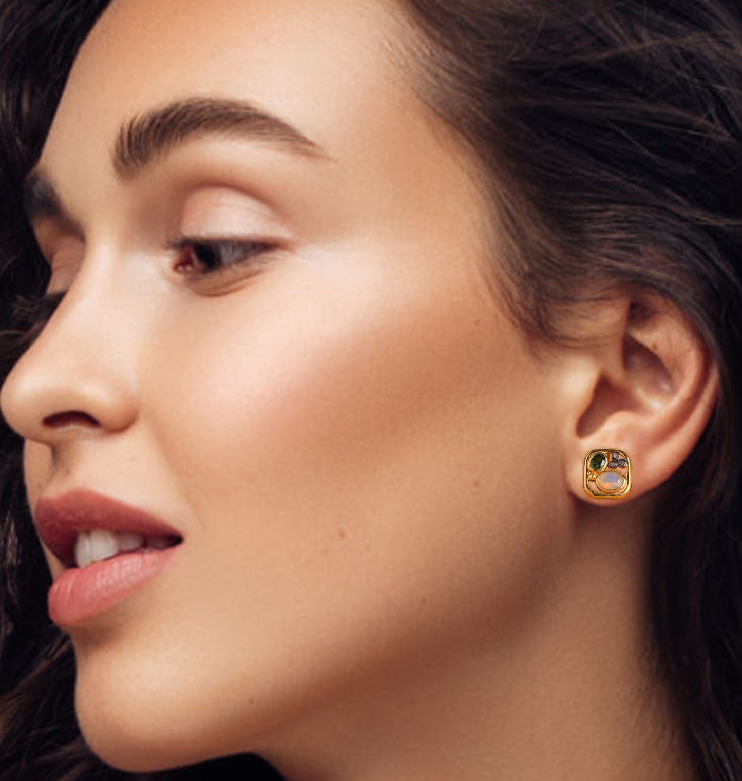 Opal Diamond Studs