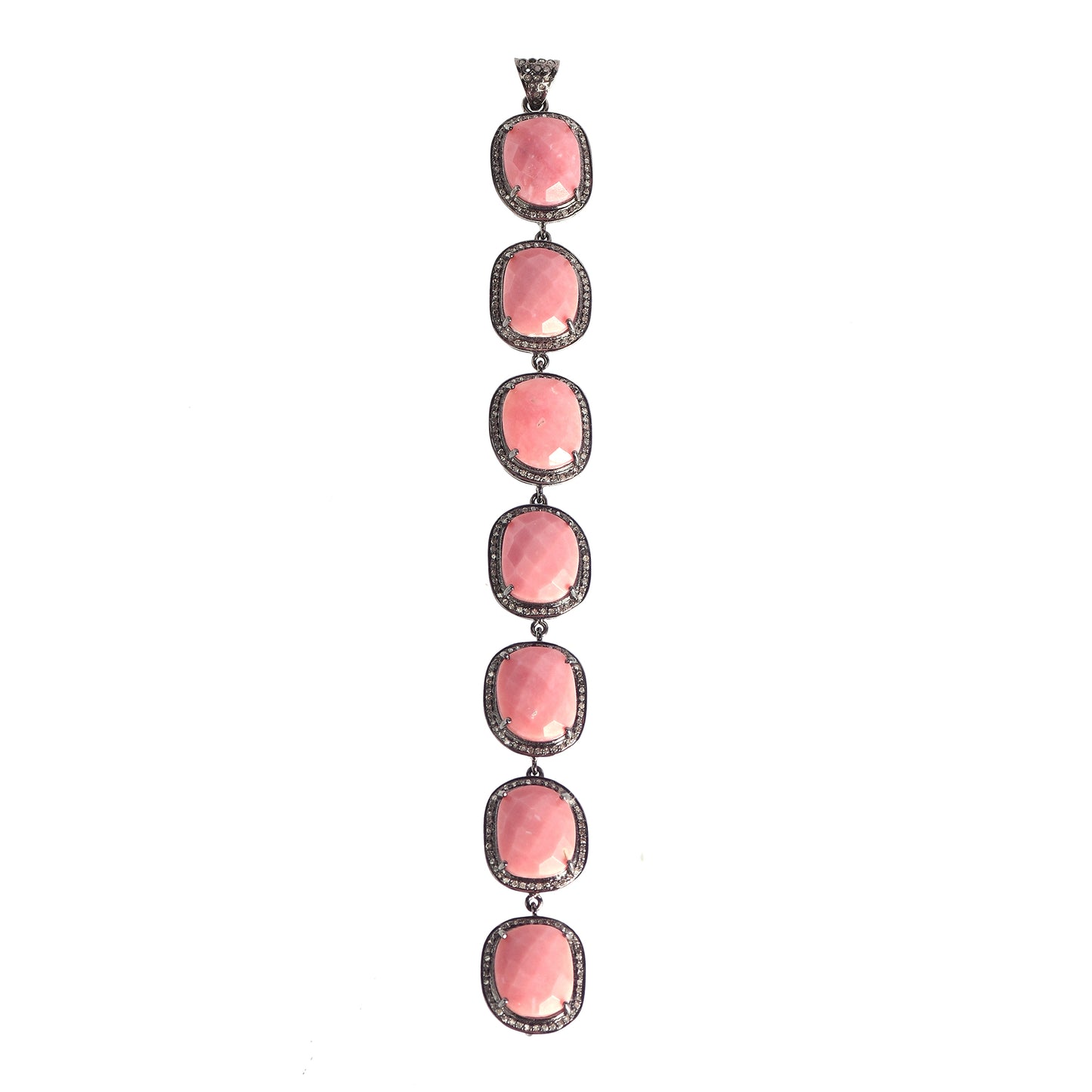 Pink Opal Bar Drop Pendant