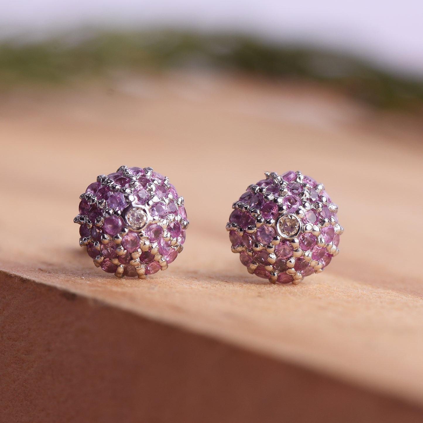 Pink Sapphire Studs