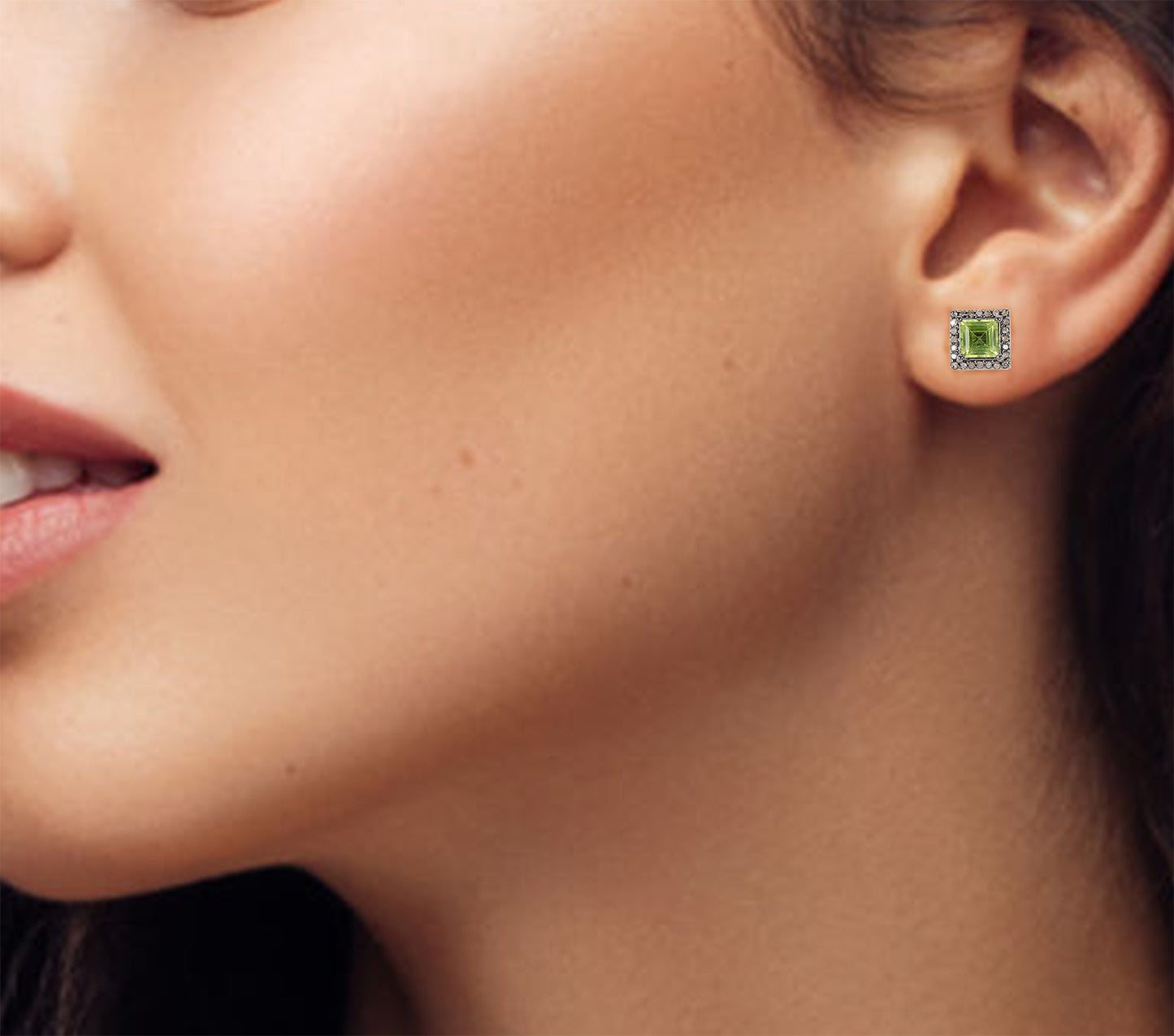Peridot & Diamond Earrings