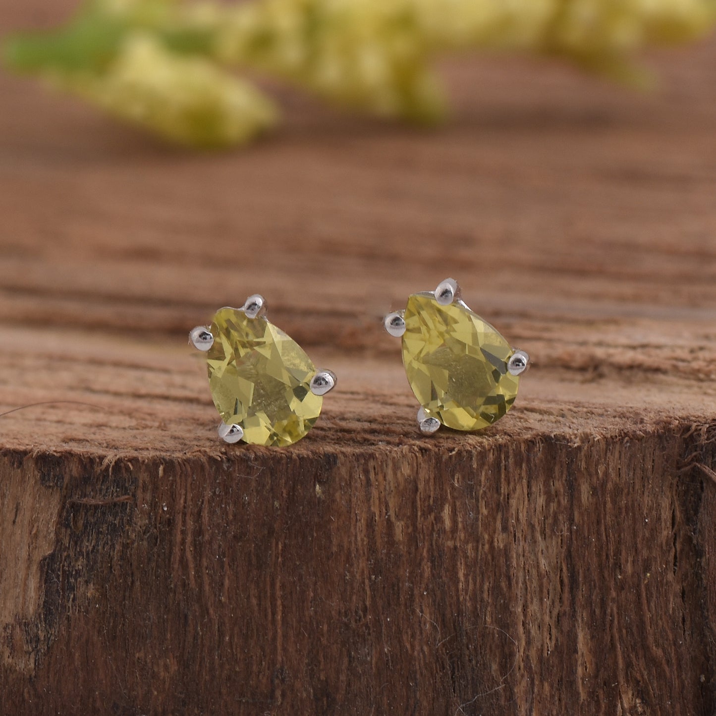 Lemon Quartz Studs