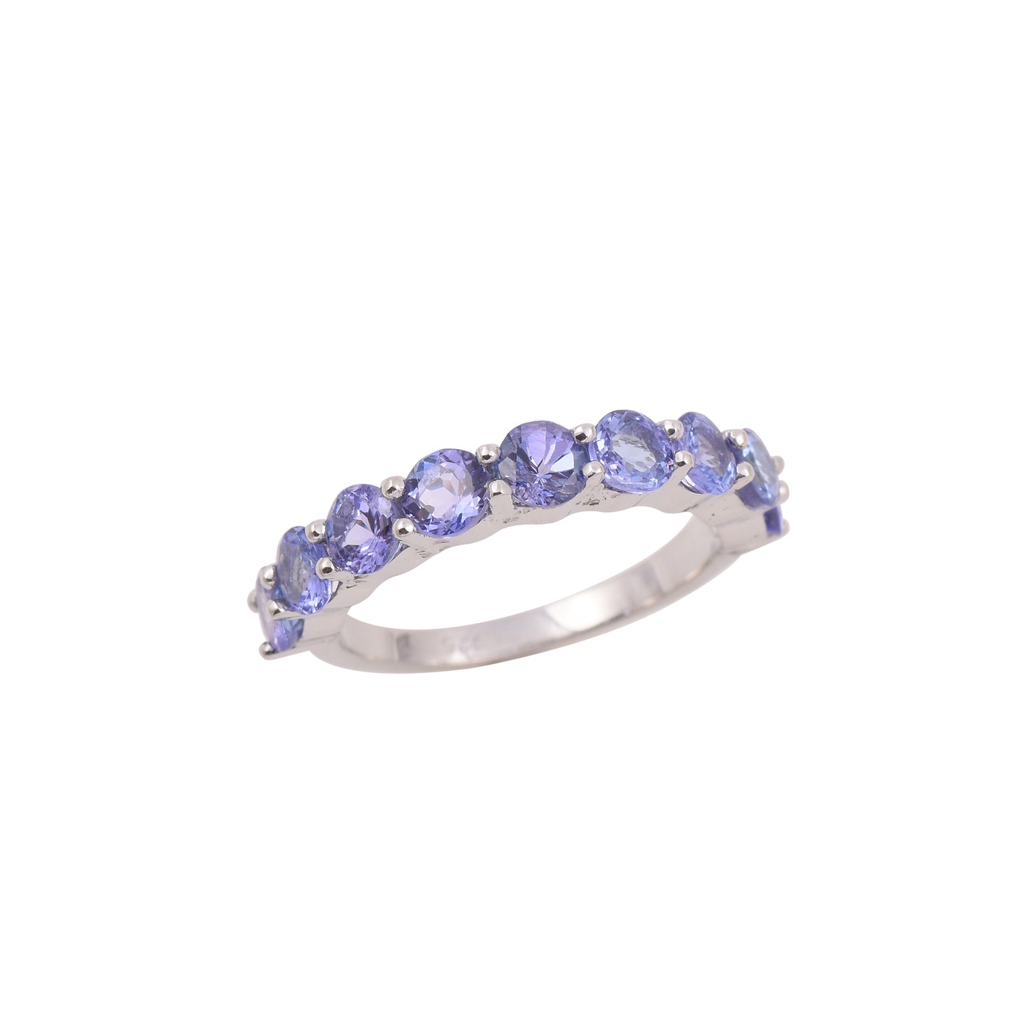 Round Cut Tanzanite Half Eternity Band