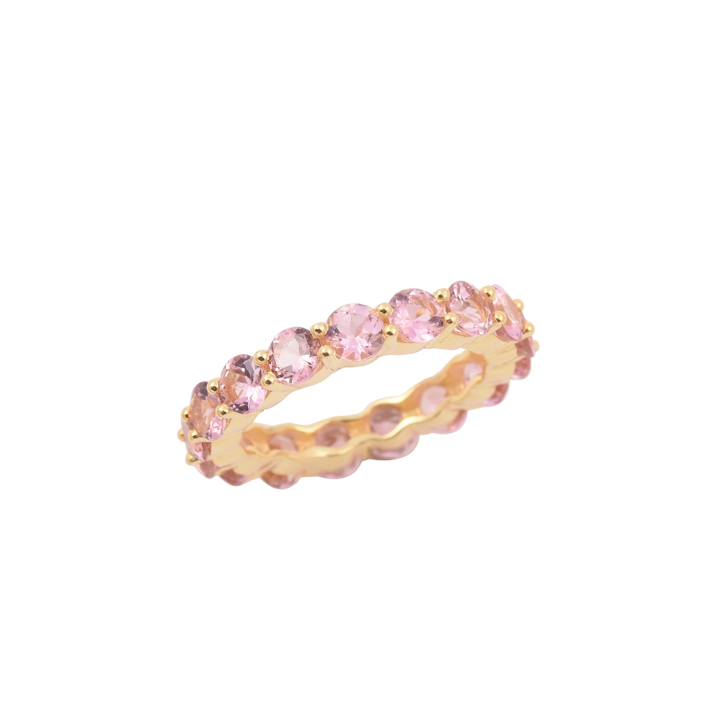 Pink Tourmaline Full Eternity Band Ring