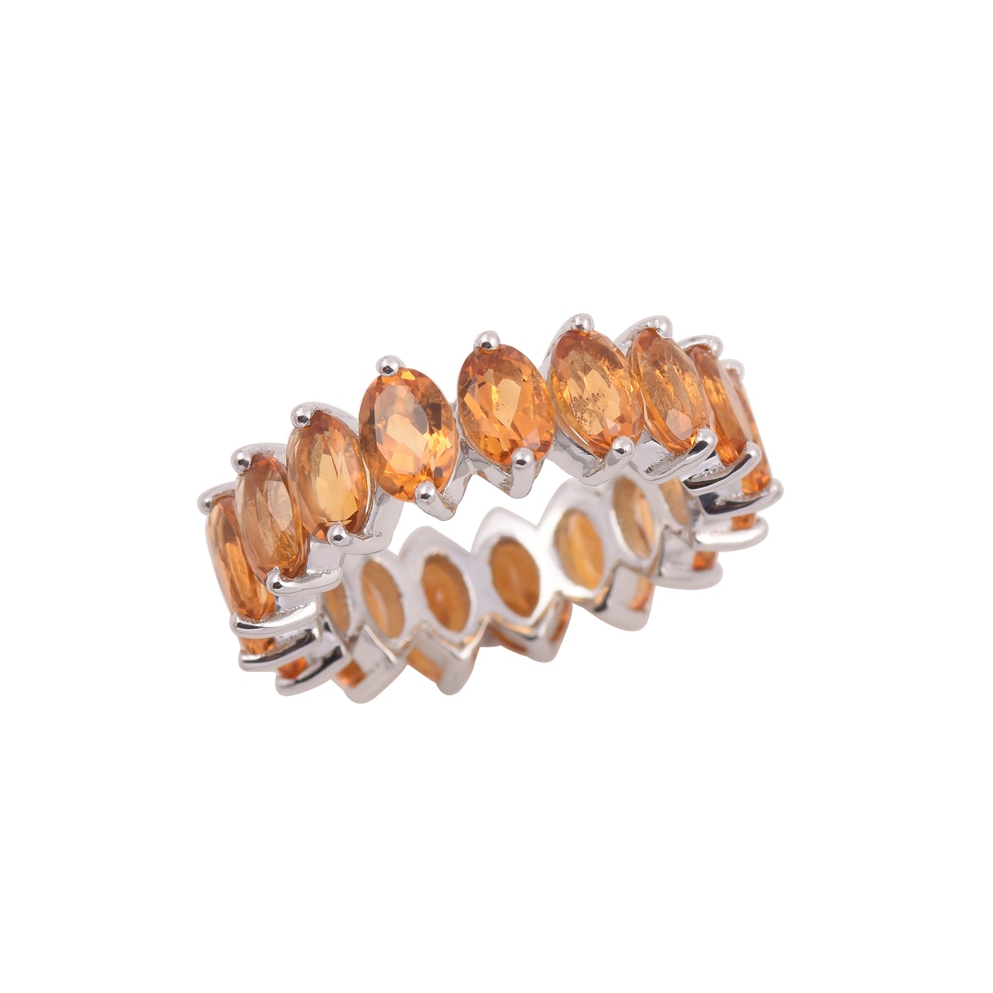 Oval Citrine Love Eternity Band Ring