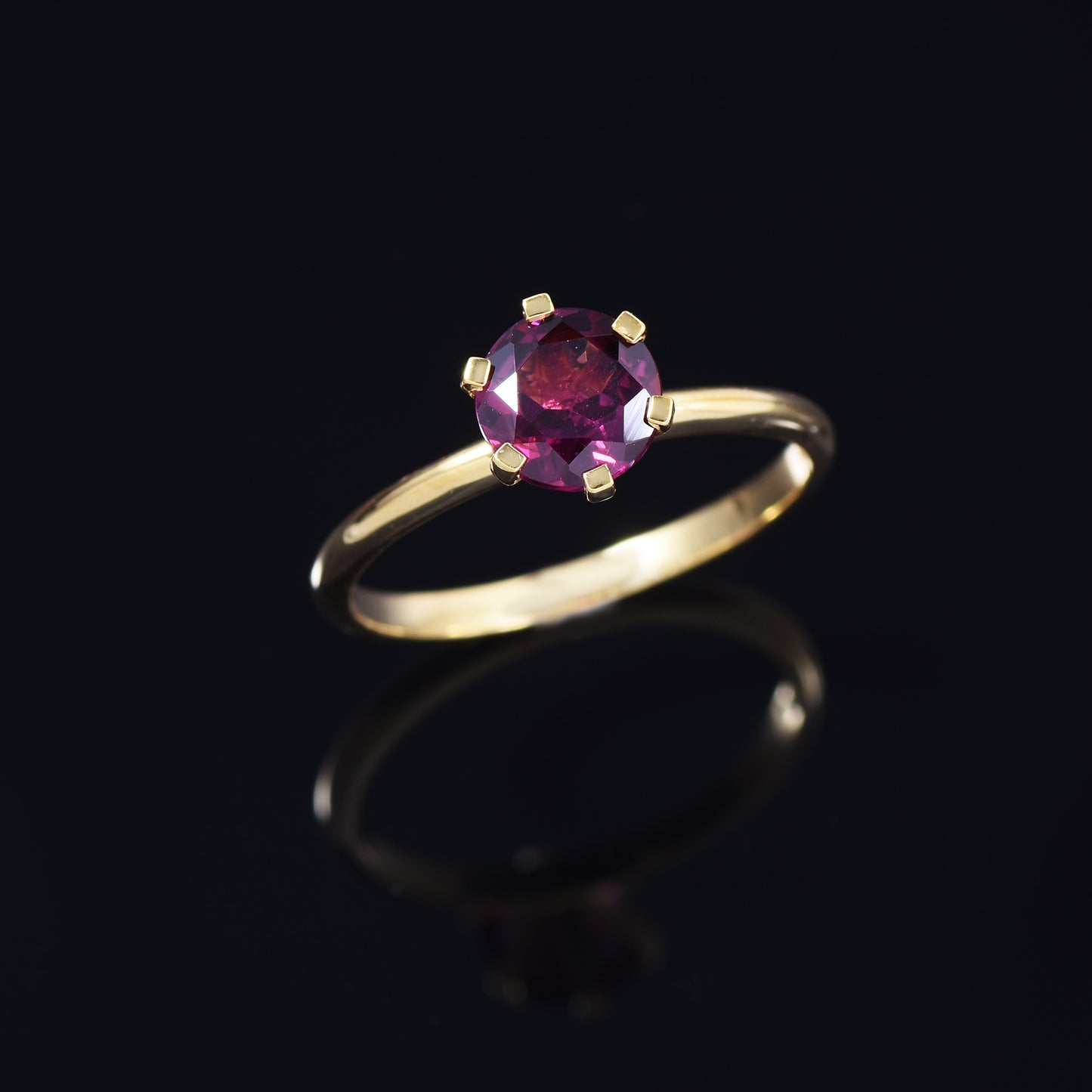 Rhodolite Solitaire Rings