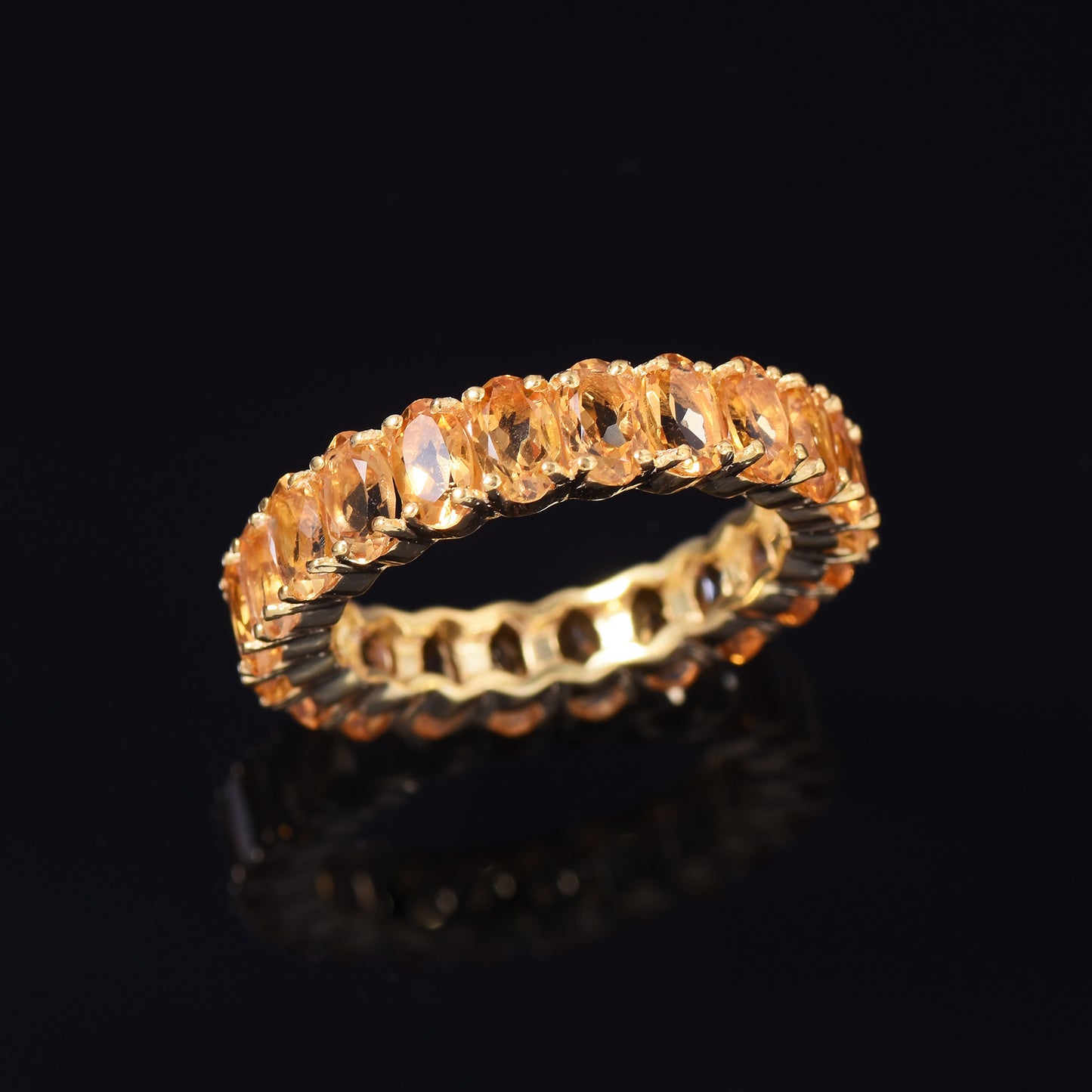 Yellow Citrine Full Eternity Band Ring