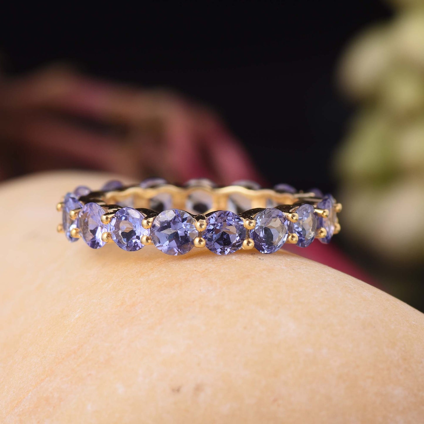 Silver Tanzanite Eternity Ring