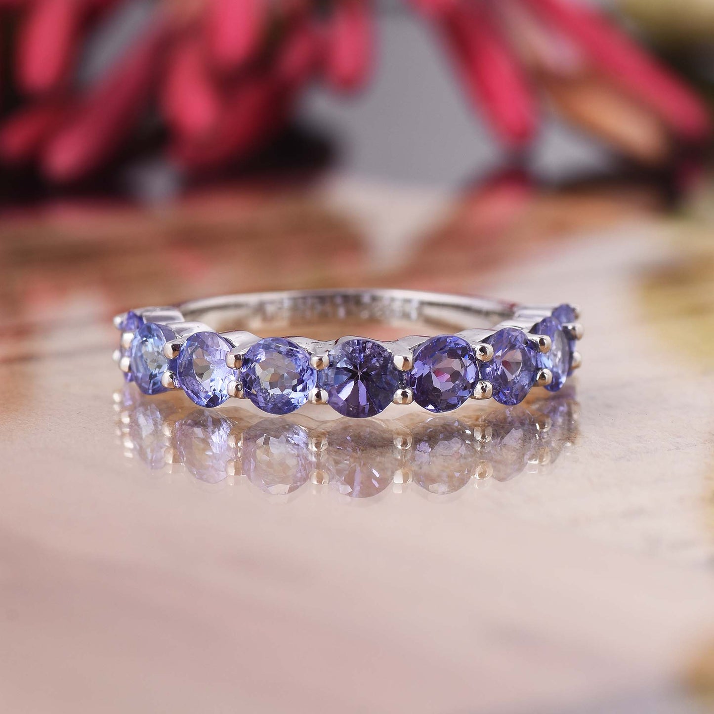 Silver Tanzanite Eternity Ring