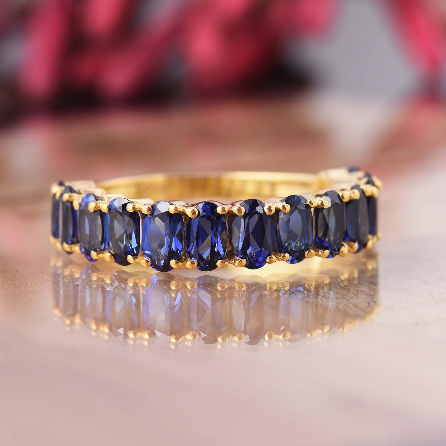 Blue Sapphire Eternity Band Ring