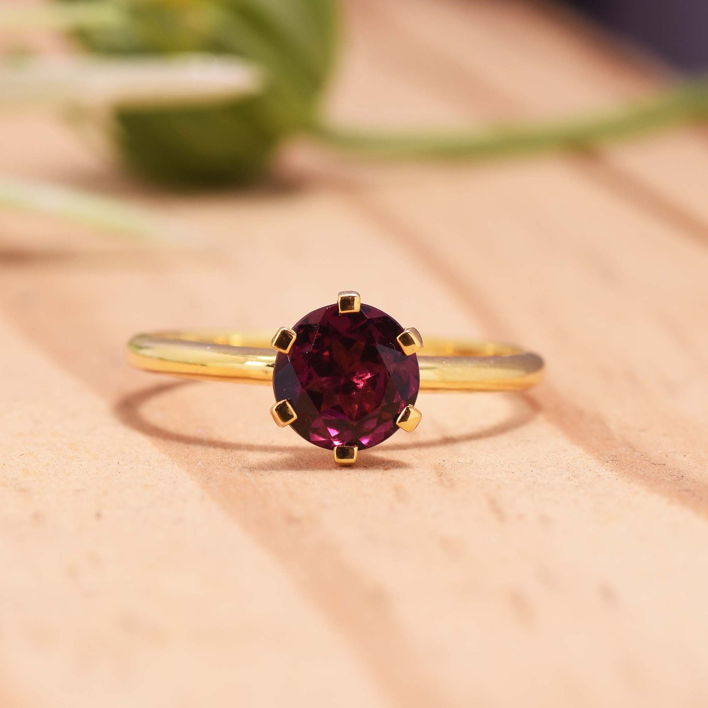 Rhodolite Solitaire Rings