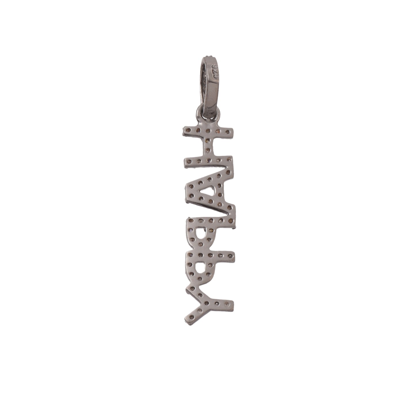HAPPY Initials Pendant With Diamond