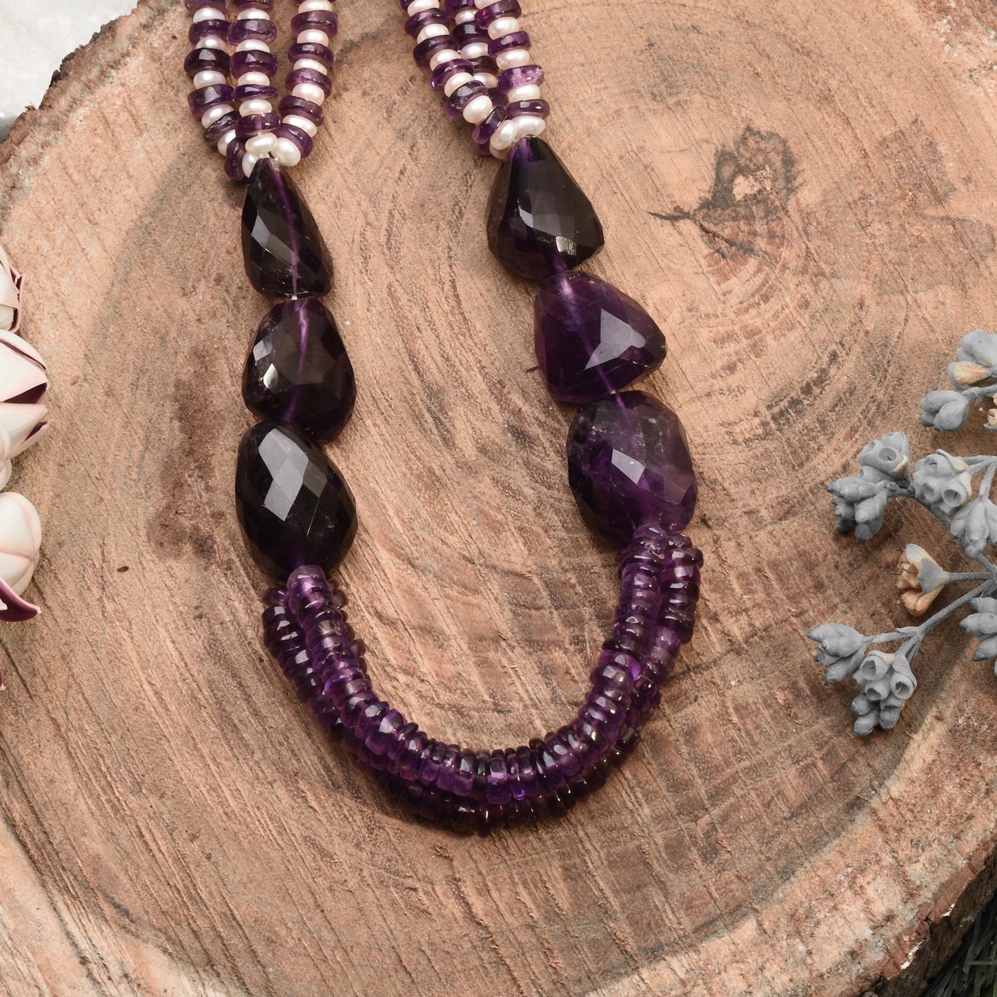 Amethyst Pearl Necklace