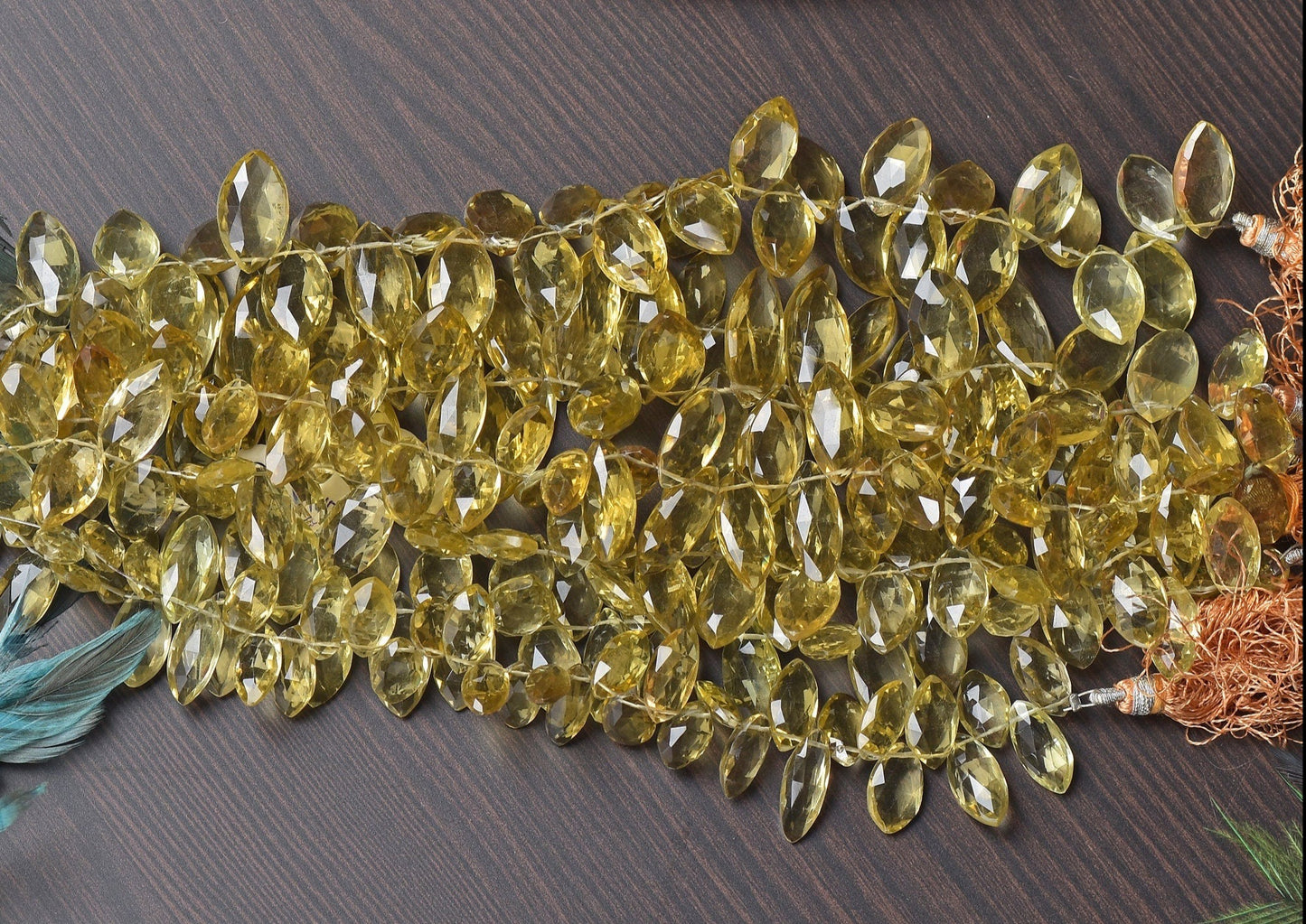 Lemon Quartz Drop Beads