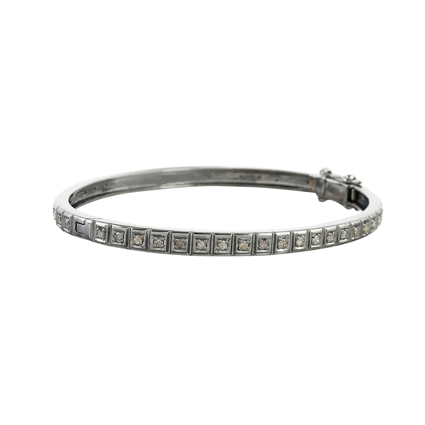 Geometric Diamond Openable Bangle
