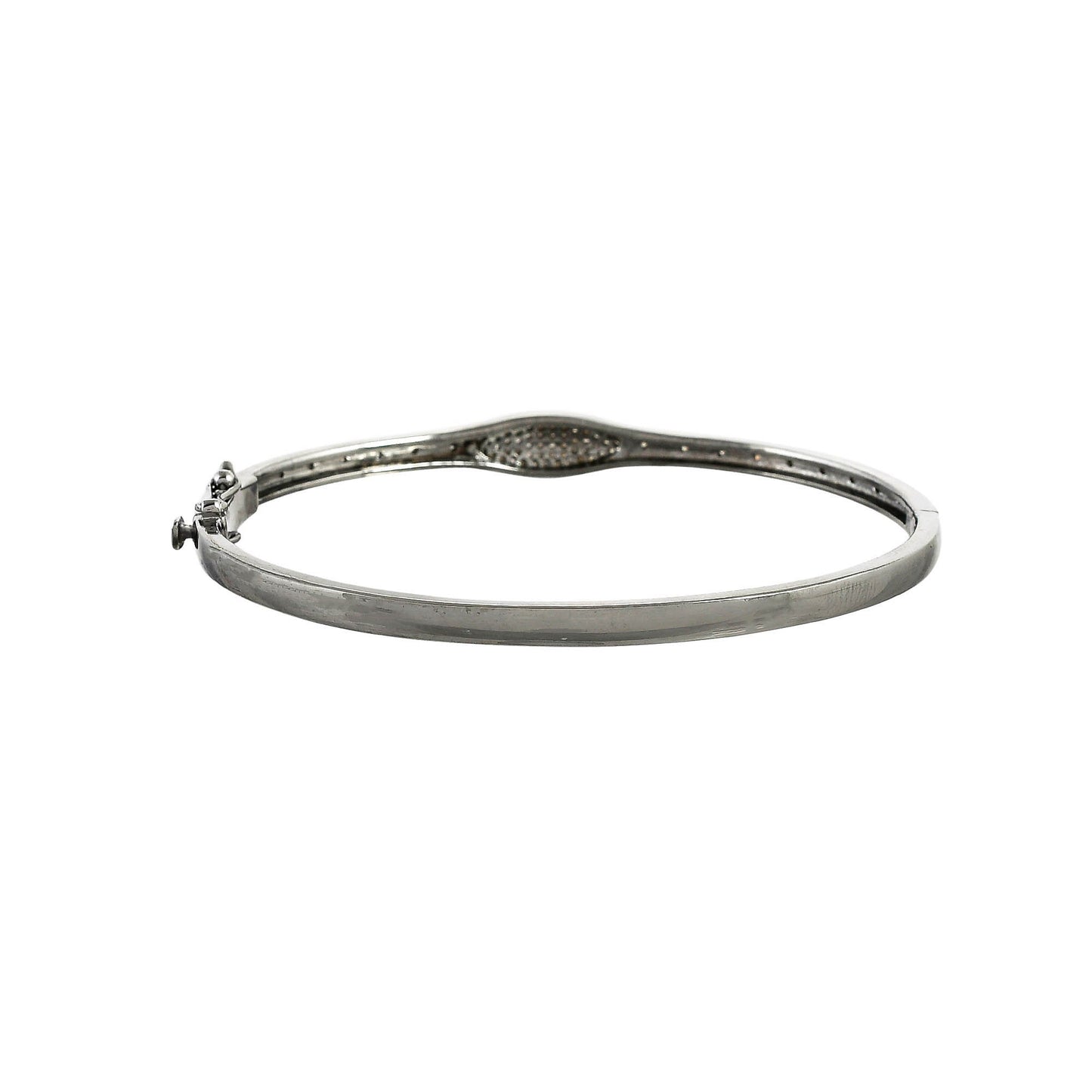 Diamond Classy Silver Oval Bangle
