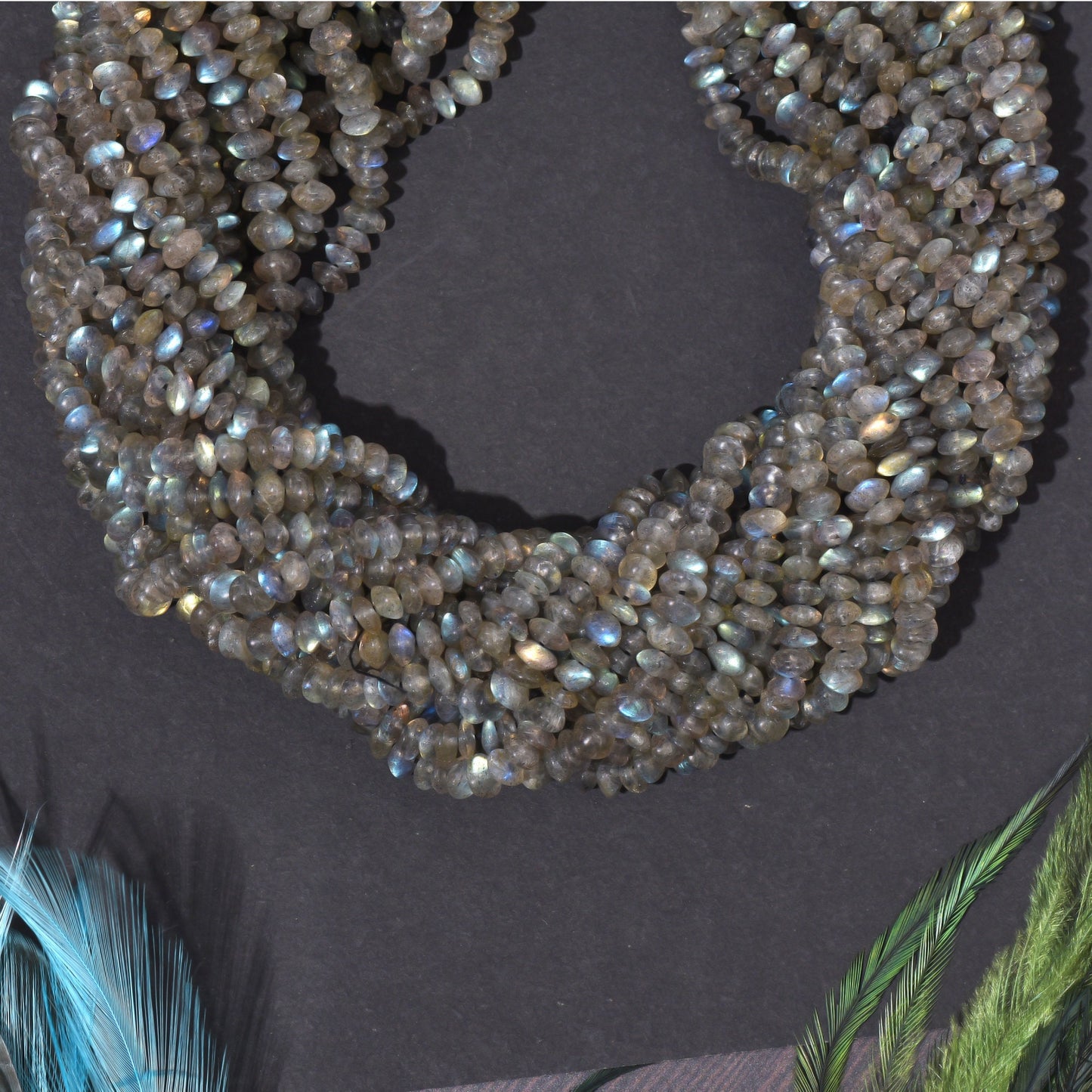 Labradorite Tyre Beads