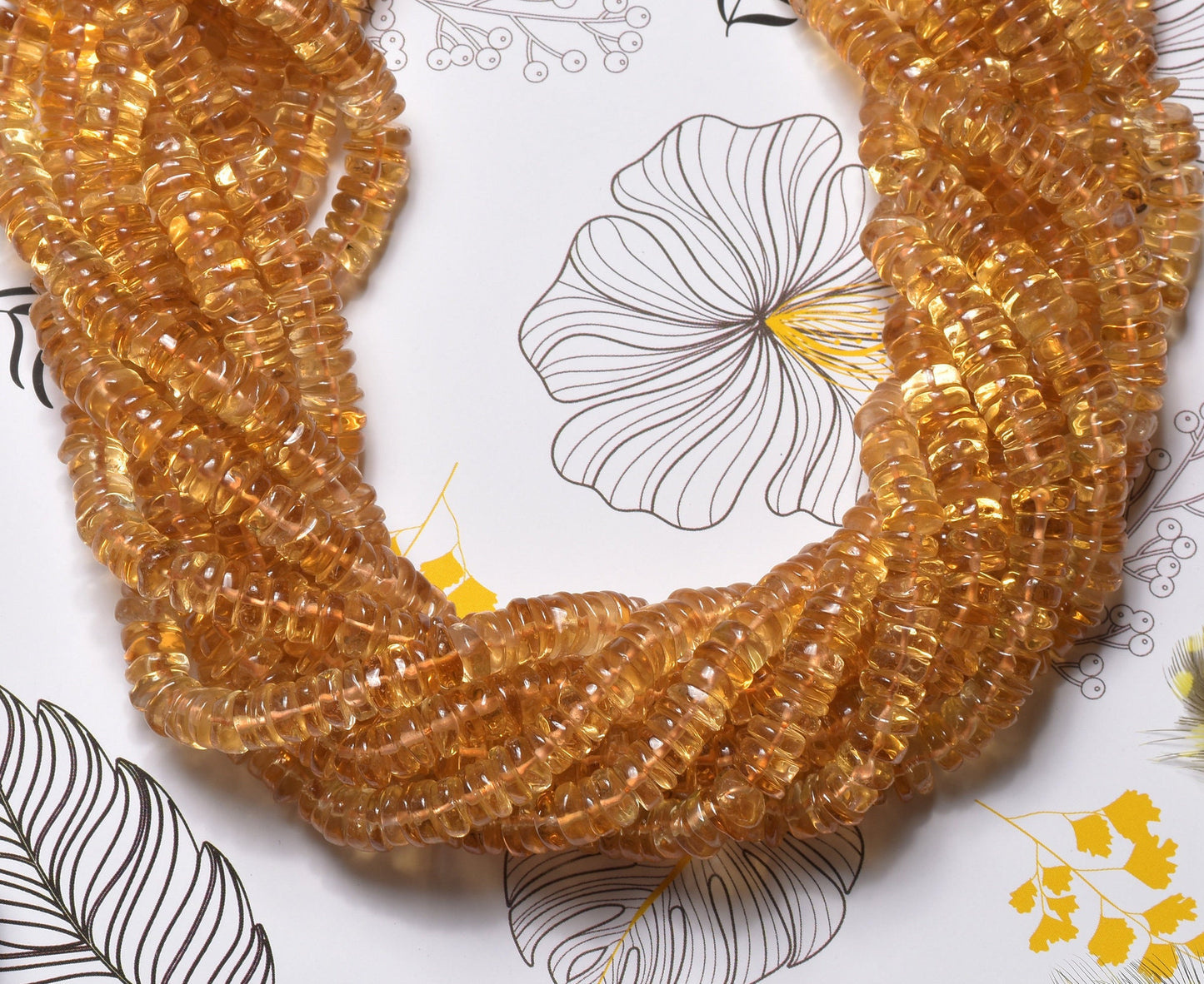 Citrine Tyre Beads
