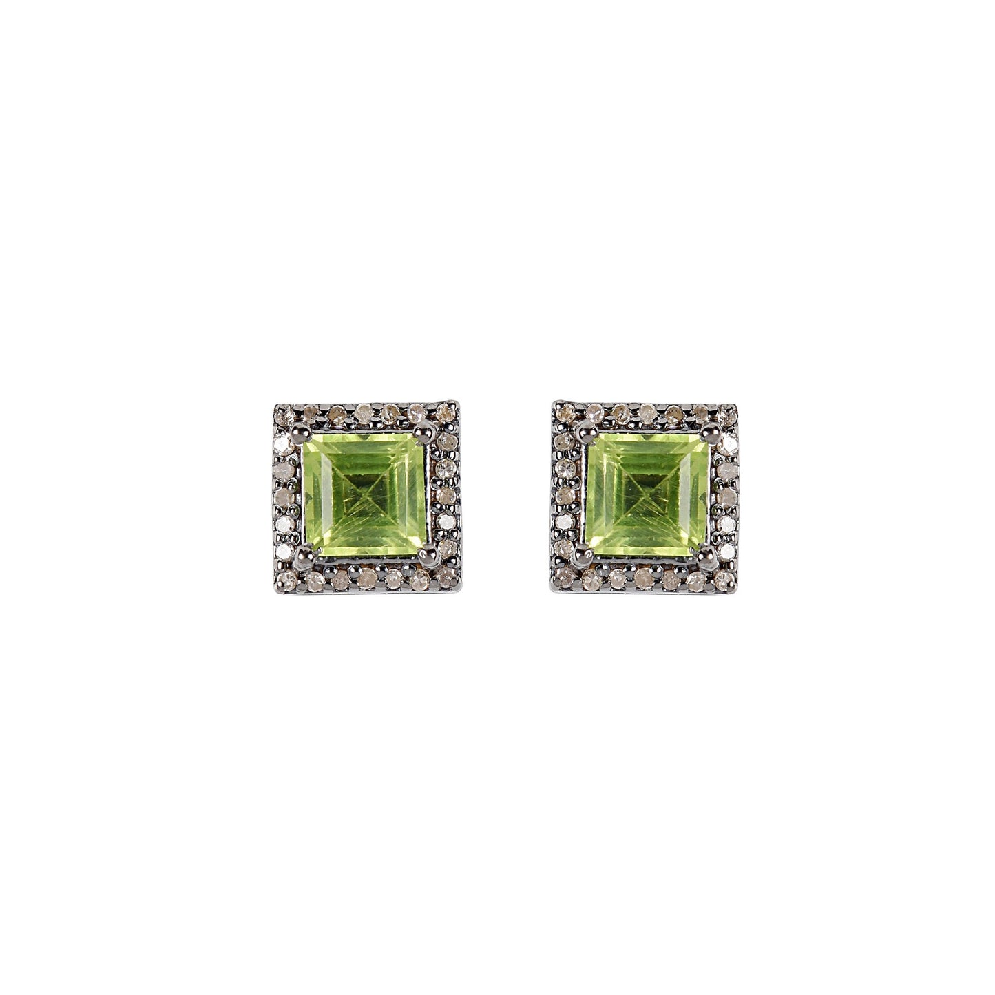 Peridot & Diamond Earrings