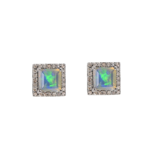 Opal Diamond Studs