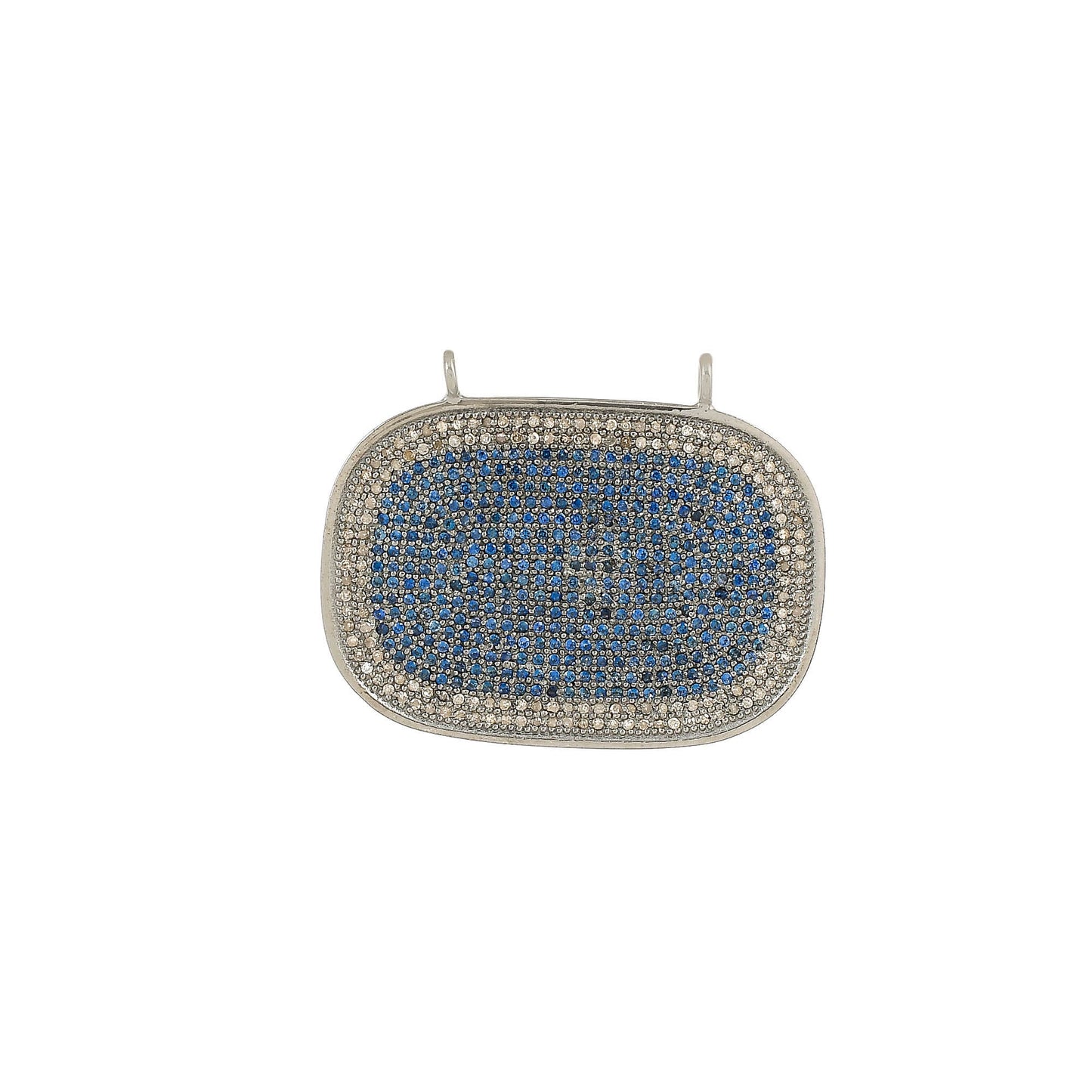 Blue Sapphire Diamond Bar Pendant