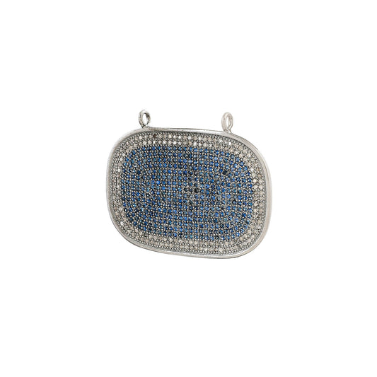 Blue Sapphire Diamond Bar Pendant