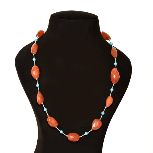 Beaded Turquoise Onyx Necklace