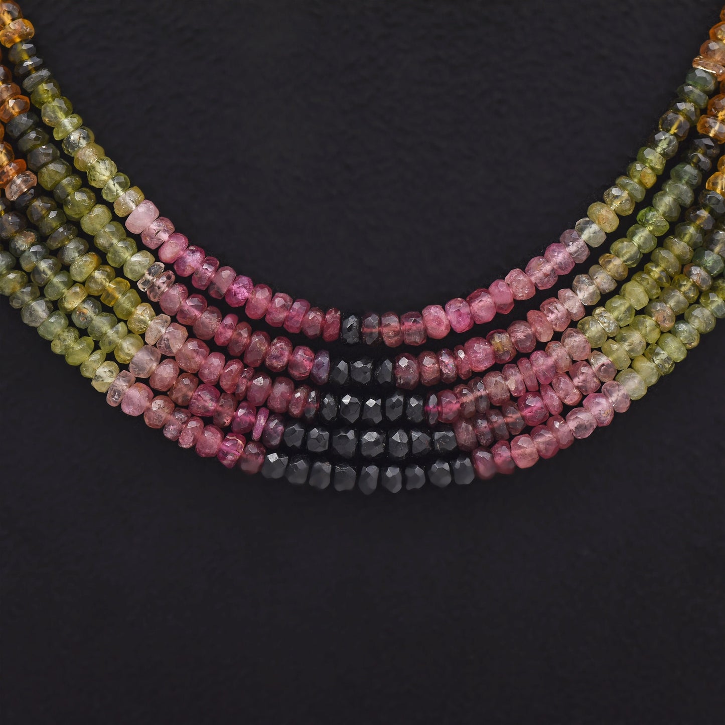 Multi-Tourmaline Beaded Layering Necklace