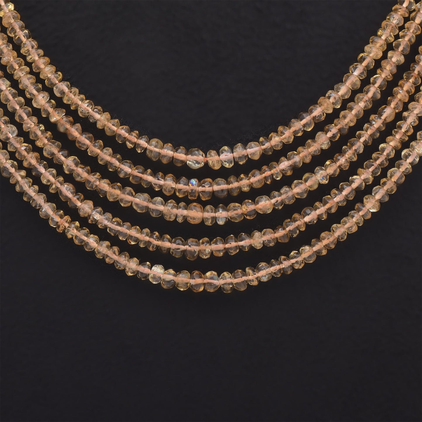 Stylish Natural Citrine Gemstone Beaded Necklace
