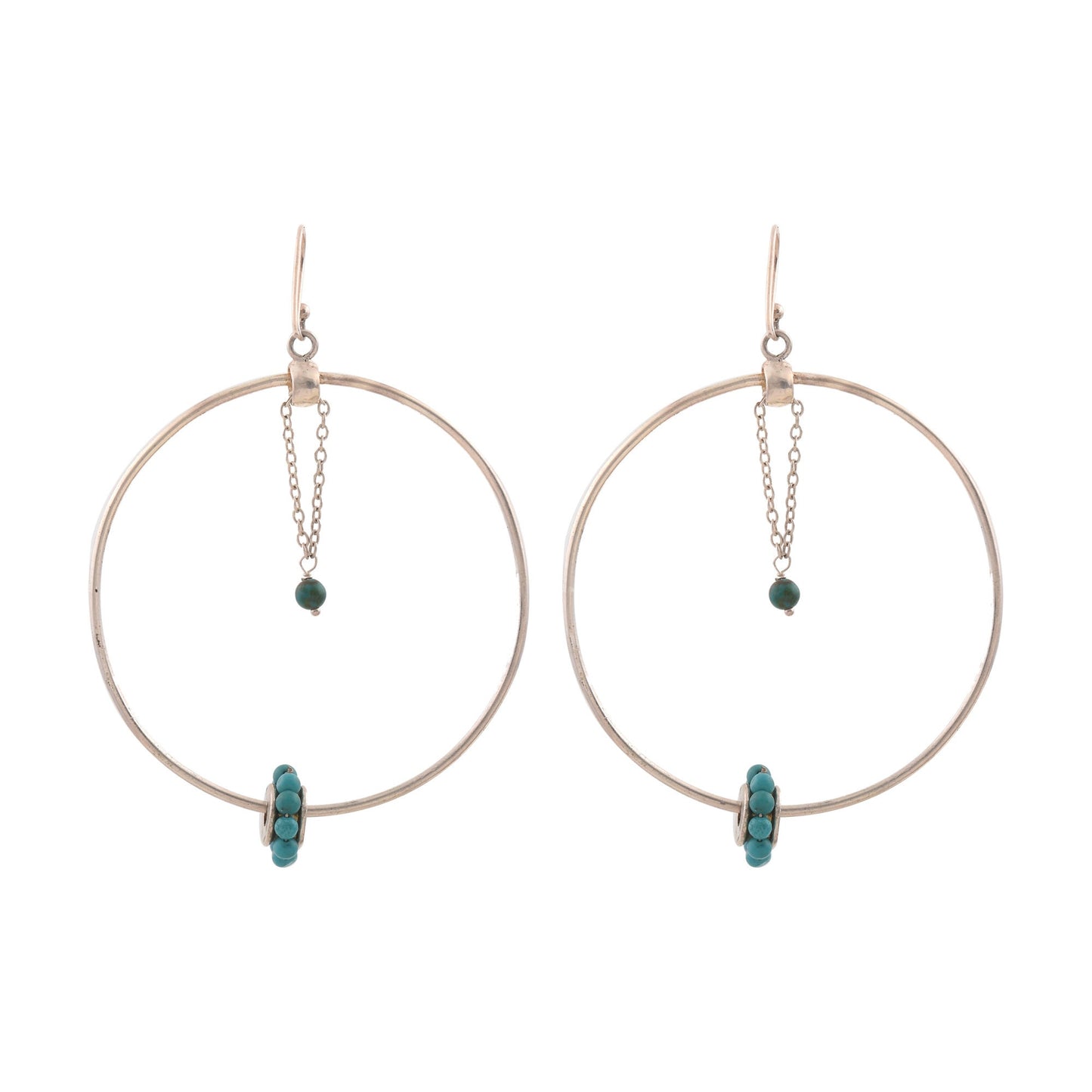 Turquoise Dangle and Drop Hoops