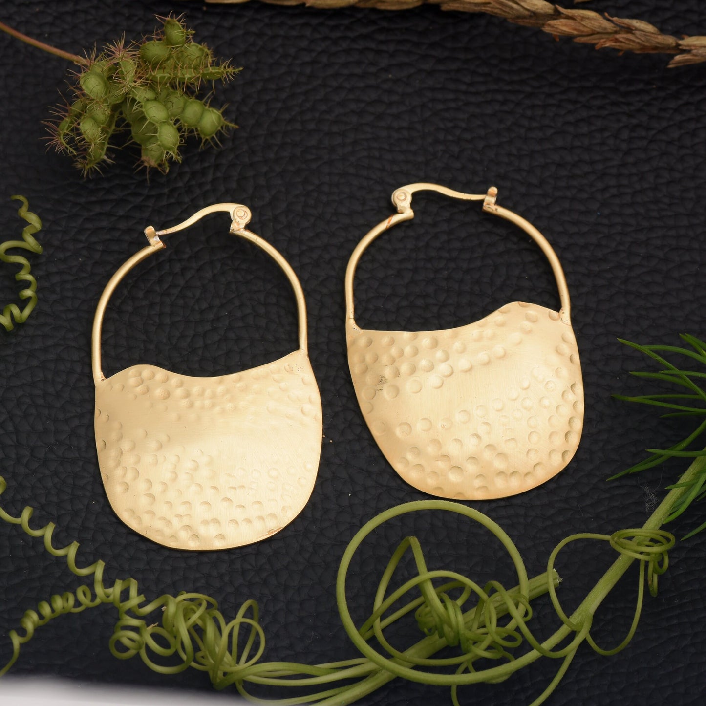 Hammered Textured Hoops