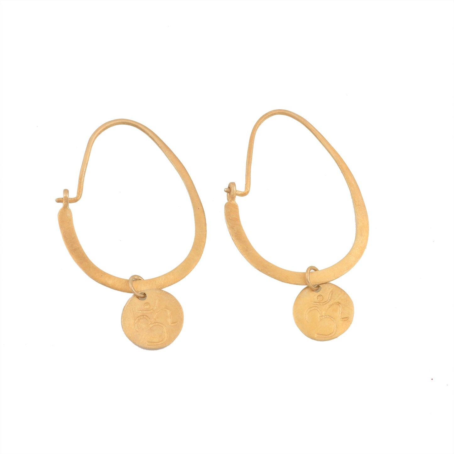 Om Charm Drop Hoops - Ohm Earrings