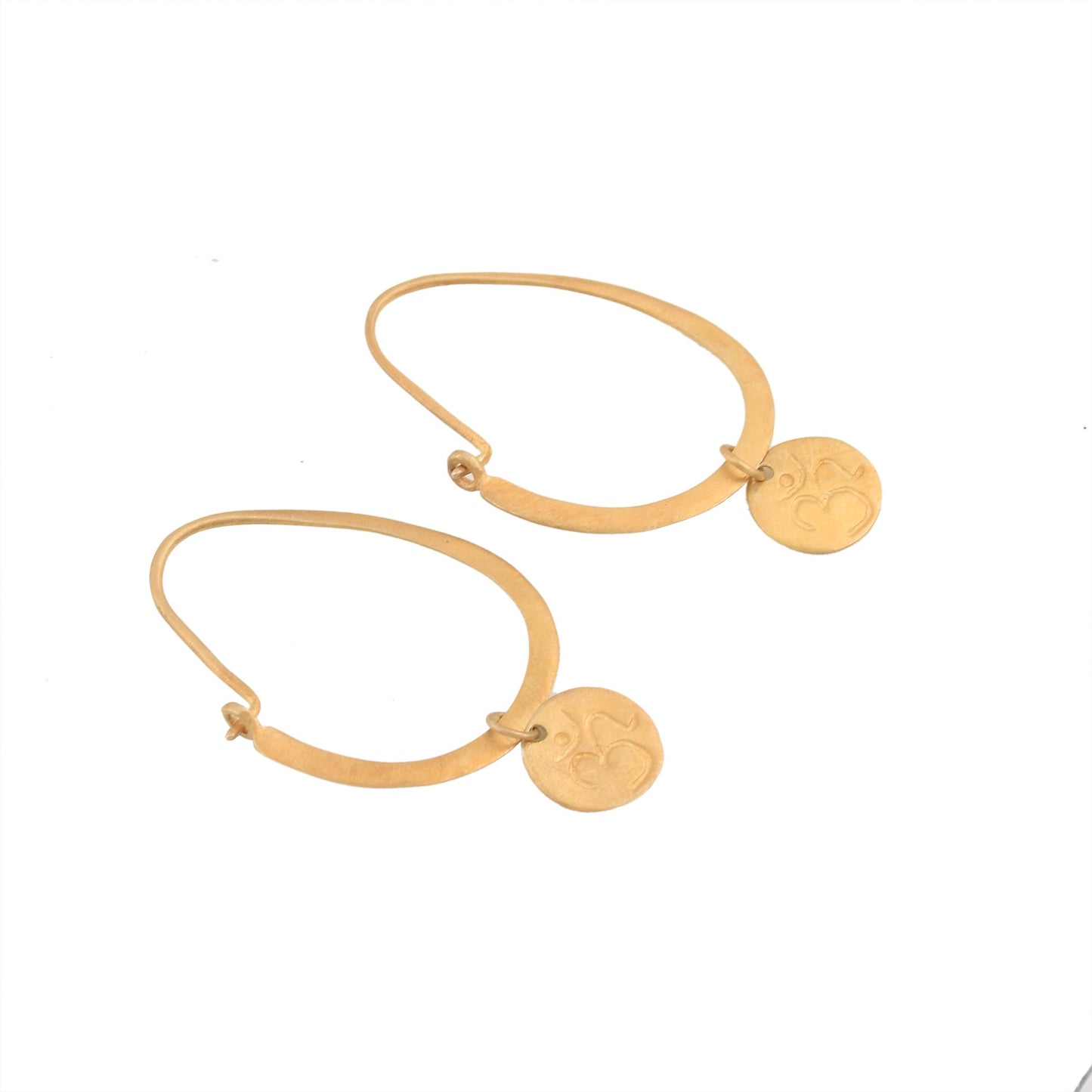 Om Charm Drop Hoops - Ohm Earrings