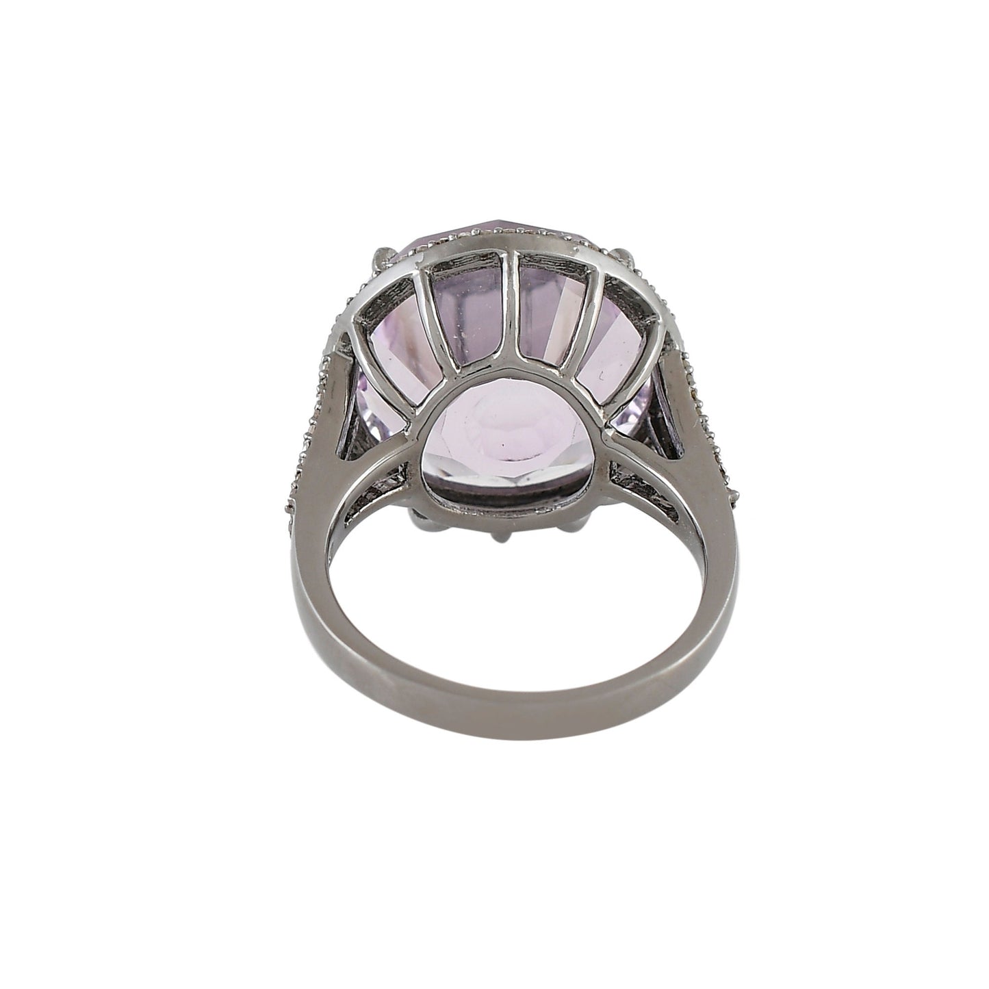 Fancy Cut Amethyst Diamond Ring