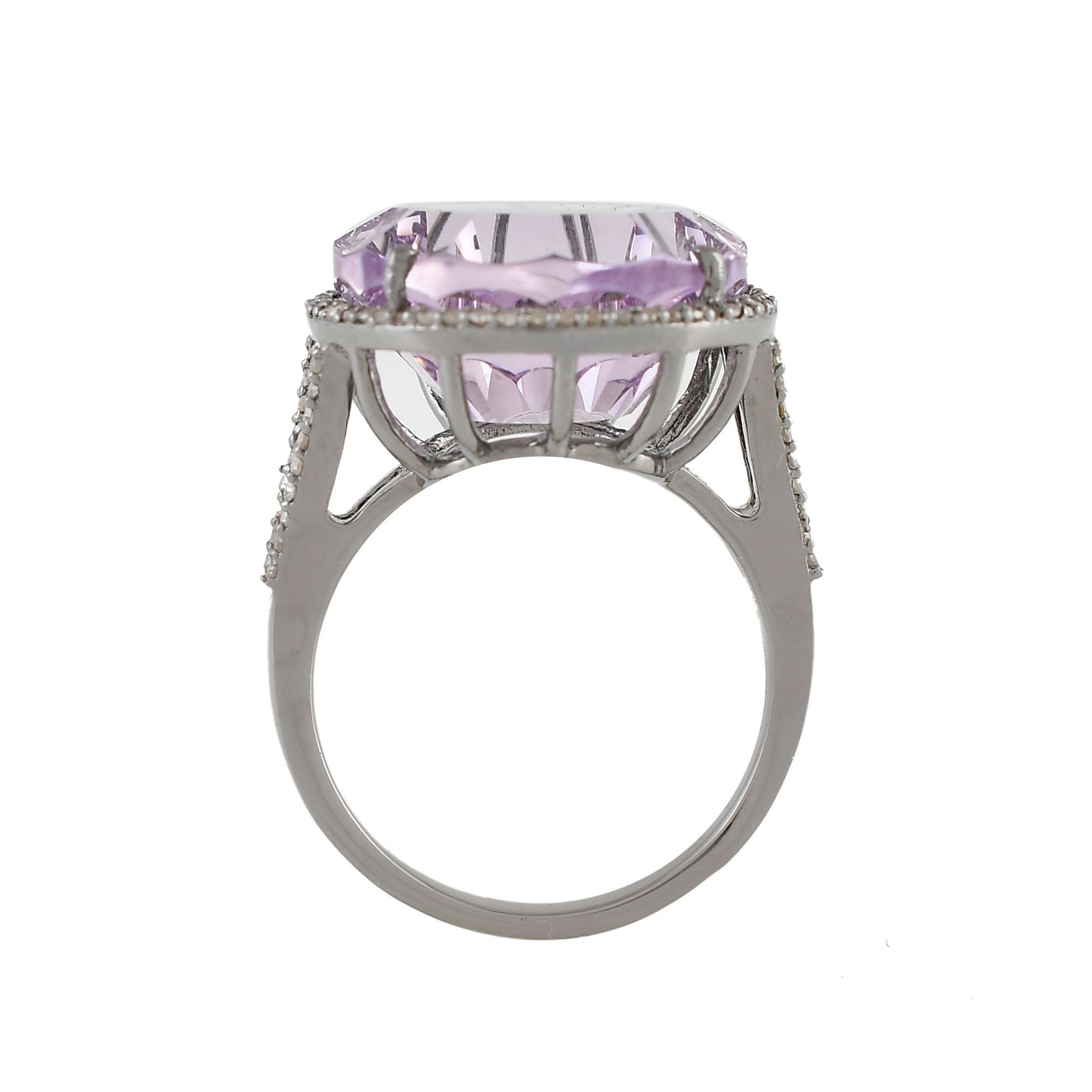 Fancy Cut Amethyst Diamond Ring