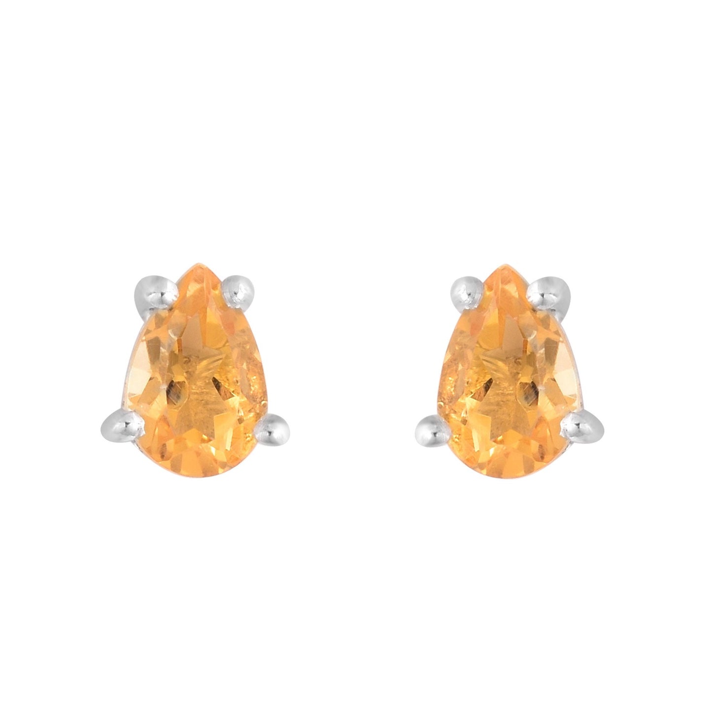 Citrine Pear Shaped Studs