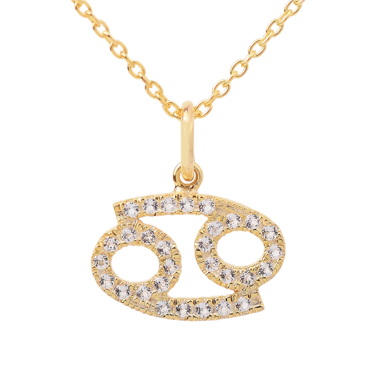 Cancer Zodiac Sign Topaz Necklace